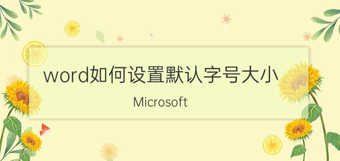 word如何设置默认字号大小 Microsoft Word 字号设置